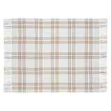 Wheat Plaid Woven Throw Blanket 50x60 Cotton Fringe Fall