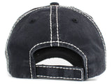 Pickleball Therapy Washed Vintage Ballcap: BLK