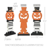 Jack-O'-Lantern with Top Hat Halloween Shelf Sitter 17.5"