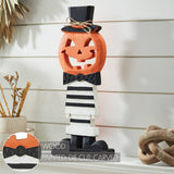Jack-O'-Lantern with Top Hat Halloween Shelf Sitter 17.5"
