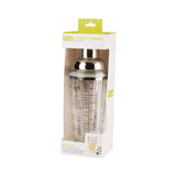 7-Cocktail Recipe Stainless Steel & Glass Shaker - 13.5 oz