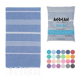 Aegean Concept Turkish Beach Towel, Oversized, Quick-Dry: Grey Blue / 37 x 77 IN. (Pack of 1)