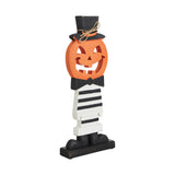 Jack-O'-Lantern with Top Hat Halloween Shelf Sitter 17.5"