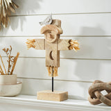 Rustic Scarecrow Figurine 16.25" Farmhouse Fall Decor