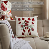 Candy Cane Christmas Throw Pillow 18x18