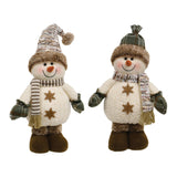 Cozy Brown Standing Snowmen 2 Assorted