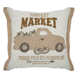 Neutral Fall Farmhouse Truck Throw Pillow