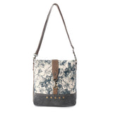 Frostbloom Vintage Shoulder Bag for Women in teal with floral detail: Teal