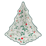 Winterberry 7In Tree Bowl Giftbox: RED|GREEN / Stoneware / CHRISTMAS