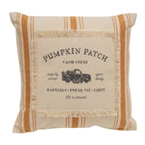 Pumpkin Patch Orange Ticking Stripe Pillow - 10" sq