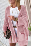 Pink Cardigan Oversized - Fold Over Sleeve - Open Front