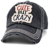 Cute But Crazy Vintage Ballcap: BLK