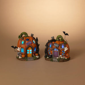 8.4 Inches Long Battery Operated Lighted Resin Halloween Pum