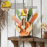 Wood Turkey Figurine 15.75" Rustic Thanksgiving Decor