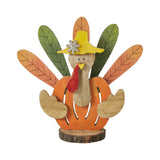 Wood Turkey Figurine 15.75" Rustic Thanksgiving Decor