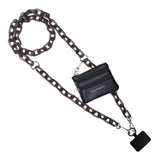 Clip & Go Crossbody Ice Chain Phone Accessory : White Chain with Golden Pouch