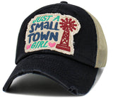 Just A Small Town Girl Meshback Ballcap: BLK-KHK