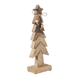 Christmas Tree Two-Toned Natural Wood Figurine 11.75in