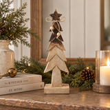 Christmas Tree Two-Toned Natural Wood Figurine 11.75in