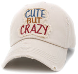 Cute But Crazy Vintage Ballcap: BLK