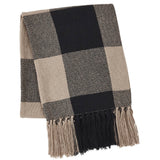 Black Tan Buffalo Check Woven Throw Blanket 50x60