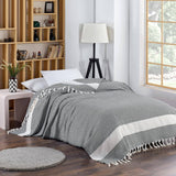 Queen Size: Turkish Cotton Blanket- Queen Size 88"x90": Black / Queen (88”x90”