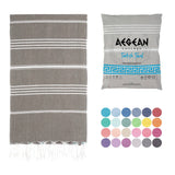 Aegean Concept Turkish Beach Towel, Oversized, Quick-Dry: Grey Blue / 37 x 77 IN. (Pack of 1)