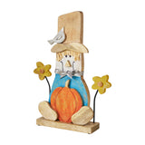 Rustic Painted Scarecrow 16.5" Farmhouse Fall Harvest Decor