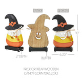 Trick or Treat Wooden Candy Corn 10x6.25x2