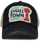 Just A Small Town Girl Meshback Ballcap: BLK-KHK