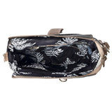 Frostbloom Vintage Shoulder Bag for Women in teal with floral detail: Teal