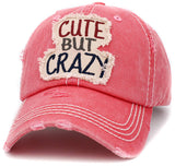Cute But Crazy Vintage Ballcap: BLK
