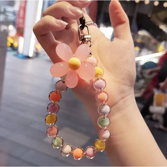 Flower Beaded Keychain : Multicolor 1
