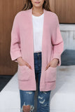 Pink Cardigan Oversized - Fold Over Sleeve - Open Front