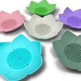 Shower Steamer Tray - Lotus Shape - Flexible Silicone: Cloud gray