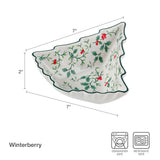 Winterberry 7In Tree Bowl Giftbox: RED|GREEN / Stoneware / CHRISTMAS
