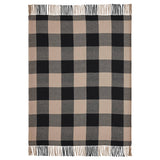 Black Tan Buffalo Check Woven Throw Blanket 50x60