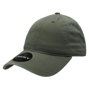 Decky 205 - Classic Low Profile, Relaxed Cotton Dad Hat: Olive