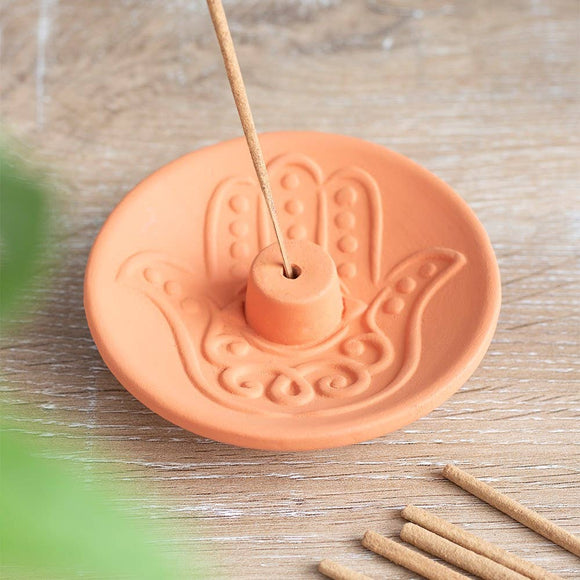 Hamsa Terracotta Incense Plate