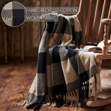 Black Tan Buffalo Check Woven Throw Blanket 50x60
