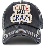Cute But Crazy Vintage Ballcap: BLK