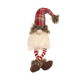 Dangle Leg Red Plaid Santa Gnome