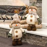 Cozy Brown Standing Snowmen 2 Assorted