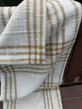 Wheat Plaid Woven Throw Blanket 50x60 Cotton Fringe Fall