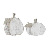 Whitewashed Wood Pumpkin Set | Rustic Fall Home Decor