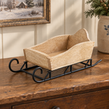 Wood Christmas Sleigh Tabletop Decor 14.75 Inch