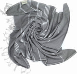 Aegean Concept Turkish Beach Towel, Oversized, Quick-Dry: Grey Blue / 37 x 77 IN. (Pack of 1)