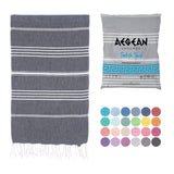 Aegean Concept Turkish Beach Towel, Oversized, Quick-Dry: Grey Blue / 37 x 77 IN. (Pack of 1)