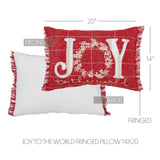 Red Joy Christmas Throw Pillow 14x20 Joy to the World