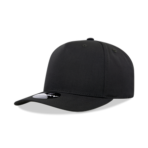 Decky 6024 - 5 Panel Mid Profile, Structured Cotton/Poly Blend Cap - 6024: Black